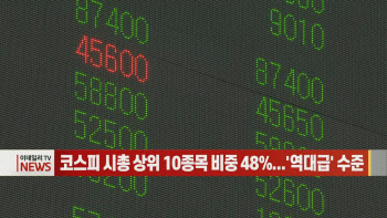  코스피 시총 상위 10종목 비중 48%...‘역대급’수준 外