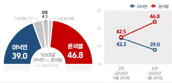 여야 대선 가상 양자대결…윤석열, 이낙연·이재명 모두 앞서