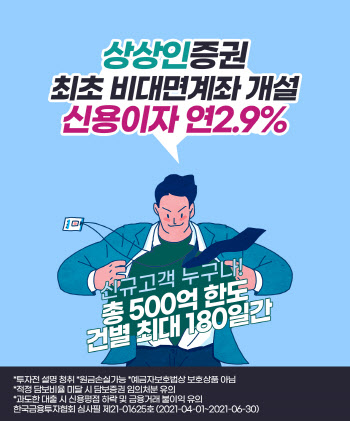 상상인證, '신용융자 금리 2.9% 이벤트' 5월까지 연장