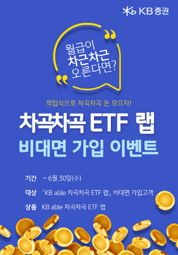 KB증권, 'KB 에이블 차곡차곡 ETF랩' 비대면 가입 이벤트