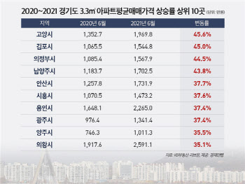 경기도 집값도 ‘넘사벽’…가장 많이 오른 곳은?