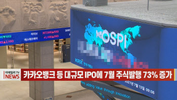  카카오뱅크 등 대규모 IPO에 7월 주식발행 73% 증가