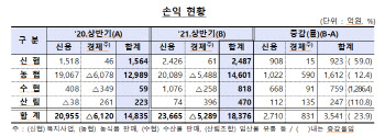 올 상반기 상호금융 순이익 1조8376억…전년比 23.9%↑