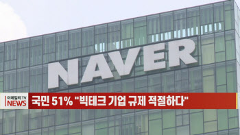  국민 51% "빅테크 기업 규제 적절하다"