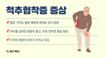 허리 숙이면 편하다? 나이 들어 생기는 척추협착증 참지 마세요