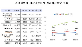 빅4 회계법인 매출 2조원 돌파…평균감사보수 13.2% 증가