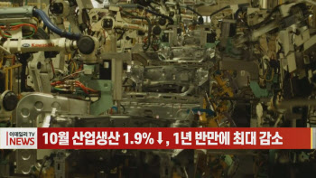 10월 산업생산 1.9%↓, 1년 반만에 최대 감소