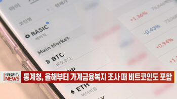 (영상)통계청, 올해부터 가계금융복지 조사 때 비트코인도 포함