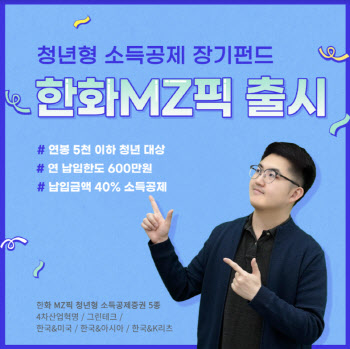 한화자산운용, 청년형 소득공제 장기펀드 '한화 MZ픽' 출시