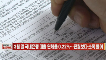 (영상)3월 말 국내은행 대출 연체율 0.22%…전월보다 소폭 줄어