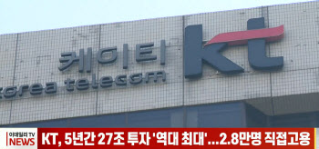 (영상)KT, 5년간 27조 투자 '역대 최대'...2.8만명 직접고용