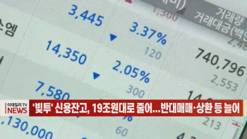 (영상)'빚투' 신용잔고, 19조원대로 줄어...반대매매·상환 등 늘어