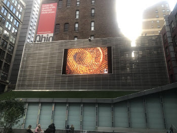뉴욕 빌딩가에 나타난 초대형 작품, 조도중 화백의 Soil art '벌집(Honeycomb)'