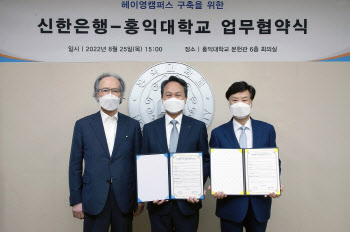 신한은행, 홍대와 '헤이영 캠퍼스' 업무협약