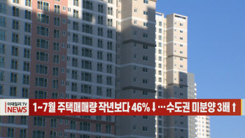 (영상)1∼7월 주택매매량 작년보다 46%↓…수도권 미분양 3배↑