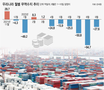 이달 벌써 -24억달러…무역적자 내년까지 갈라