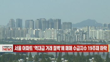 (영상)서울 아파트 '역대급 거래 절벽'에 매매 수급지수 19주째 하락