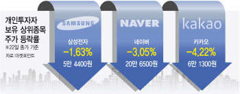 자이언트스텝 쇼크…삼성전자·네이버·카카오 ‘개미 무덤’