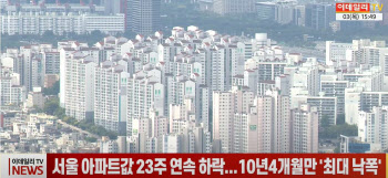 서울 아파트값 23주 연속 하락...10년4개월만 '최대 낙폭'