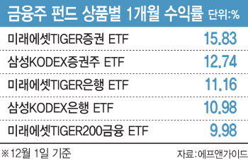 역대급 실적에 배당 ‘쑥’…금융펀드 한달새 11% 날아올랐다