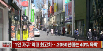 (영상)'1인 가구' 역대 최고치...2050년에는 40% 육박