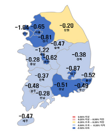 `하락장` 안전지대가 없다…광교 아파트 1년 반 만에 9억 빠져