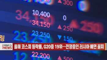 (영상)올해 코스피 등락률, G20중 19위…전쟁중인 러시아 빼면 꼴찌