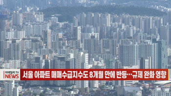 (영상)서울 아파트 매매수급지수도 8개월 만에 반등…규제 완화 영향