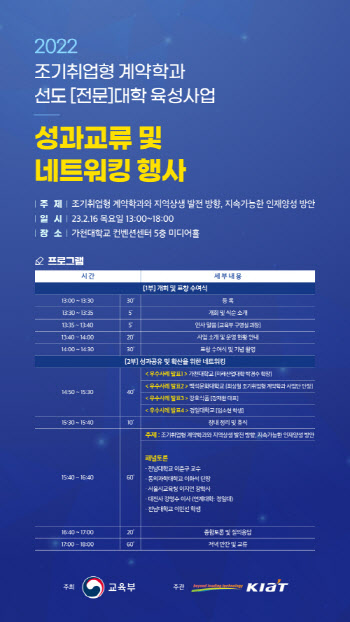 조기취업형 계약학과, 16일 가천대 컨벤션 센터서 성과교류·네트워킹 행사 개최
