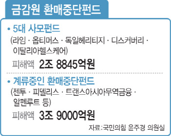 아직 4조 남았다…금감원, 환매중단펀드 판매사 8곳 검사