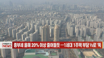 (영상)올해 종부세 최소 20% 감소 …⅓ 토막 속출 전망