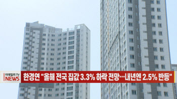 (영상)한경연 "올해 전국 집값 3.3% 하락 전망…내년엔 2.5% 반등"