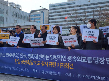 시민사회 “윤석열 대통령, 일방적 종속외교 당장 멈춰라”