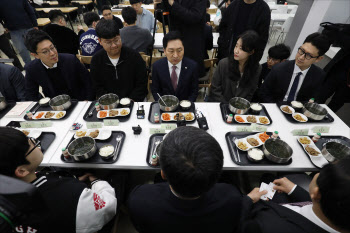 '천원 아침밥' 먹은 김기현 "학교 급식 확대 대안 마련"