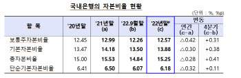 해외 은행 파산에도 국내은행 자본비율 '양호'