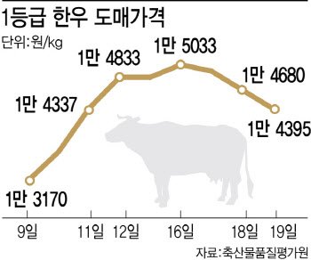 구제역에 한우 도매가 들썩…전국 확산 땐 물가 자극 우려