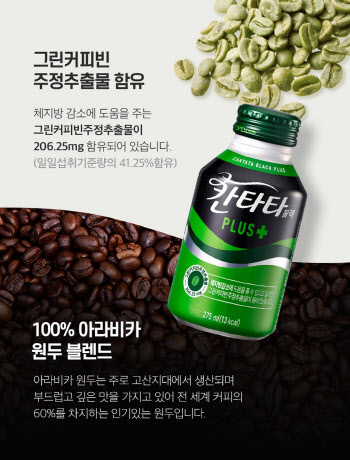 롯데칠성음료, 그린커피빈 함유 ‘칸타타 블랙플러스’ 출시