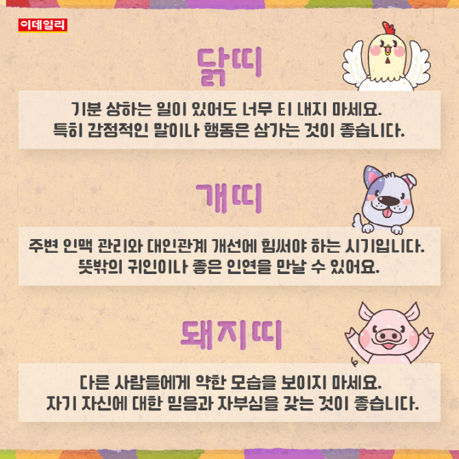 카드뉴스]2023년 6월 넷째 주 '띠별 운세'