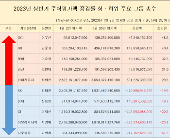 상반기 대기업 총수 ‘주식 부자’ 1위는 JY…14명은 ‘우울하네’