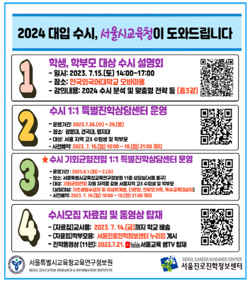 서울교육청, 고3·학부모 대상 2024 대입 수시설명회 개최