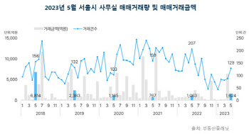서울 5월 오피스 사무실 매매거래량 46.6%↑