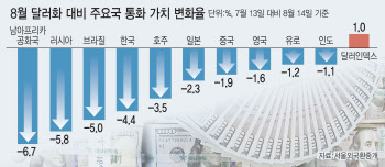 8월 원화 가치 4.4% 뚝… 하락폭 16개국 중 4위