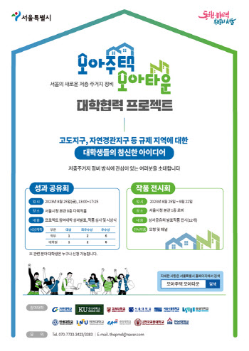 서울시, ‘모아타운 대학협력 프로젝트’ 12개 대학 연구성과 공유