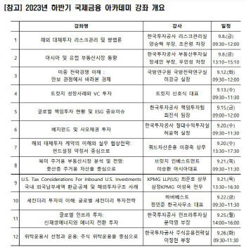 "해외투자 전문역량 강화" KIC '국제금융 아카데미' 개최