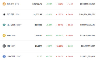 비트코인, 다시 소폭 하락…2만6100달러대 턱걸이