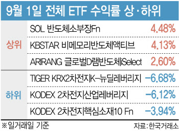 '9만전자' 기대에 반도체 소부장 ETF까지 들썩…2차전지는 '울상'