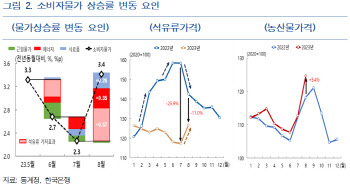 8월 물가 3.4%…한은 "예상 수준, 10월 이후 3% 내외 등락"