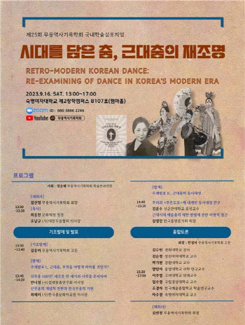 무용역사기록학회, 16일 '시대를 담은 춤, 근대 춤의 재조명' 개최