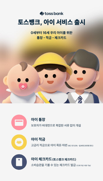 토스뱅크, '아이 서비스' 출시…“미성년자 자녀계좌 만들어주세요”