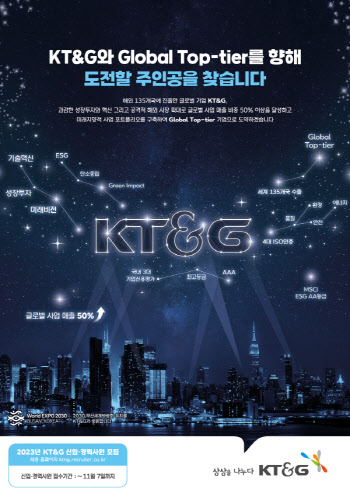 KT&G, 2023년 신입·경력사원 공개 채용 실시